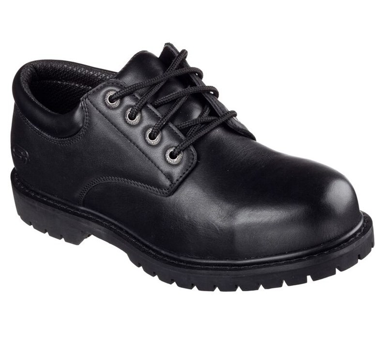 Skechers Herr Svarta Snörskor - Work Relaxed Fit: Cottonwood - Elks Sr - Sverige (SQEAI-2376)